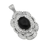 گردنبند عقیق مشکی نقره زنانه طرح مرجان