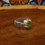 انگشتر زبرجد الماس تراش نقره مردانه دست ساز طرح صالح - Image 2