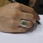 انگشتر زبرجد الماس تراش نقره مردانه دست ساز طرح اعلی - Image 4