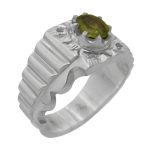 انگشتر زبرجد الماس تراش نقره مردانه دست ساز طرح تقوی + ئزئین 4 قطعه برلیان