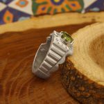 انگشتر زبرجد الماس تراش نقره مردانه دست ساز طرح تقوی + ئزئین 4 قطعه برلیان - Image 3