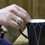 انگشتر زبرجد الماس تراش نقره مردانه دست ساز طرح تقوی + ئزئین 4 قطعه برلیان - Image 5