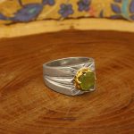 انگشتر زبرجد الماس تراش نقره مردانه دست ساز طرح فرزاد - Image 2