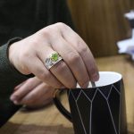 انگشتر زبرجد الماس تراش نقره مردانه دست ساز طرح فرزاد - Image 4