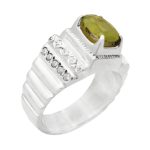 انگشتر زبرجد الماس تراش نقره مردانه دست ساز طرح سرمد