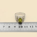 انگشتر زبرجد الماس تراش نقره مردانه دست ساز طرح سرمد - Image 5