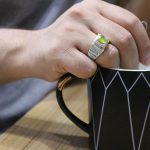 انگشتر زبرجد الماس تراش نقره مردانه دست ساز طرح سرمد - Image 4