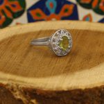 انگشتر زبرجد الماس تراش نقره زنانه طرح خاتون - Image 3