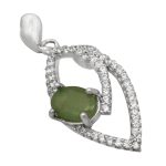 گردنبند زمرد الماس تراش نقره زنانه طرح ژاکلین