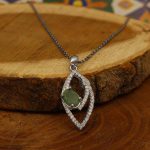 گردنبند زمرد الماس تراش نقره زنانه طرح ژاکلین - Image 3