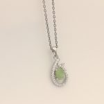 گردنبند زمرد الماس تراش نقره زنانه طرح گرتل - Image 2