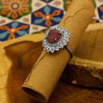 انگشتر یاقوت سرخ الماس تراش نقره زنانه طرح پریزاد - Image 2
