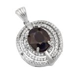 گردنبند یاقوت کبود الماس تراش نقره زنانه طرح نیکول