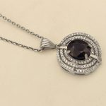 گردنبند یاقوت کبود الماس تراش نقره زنانه طرح نیکول - Image 3