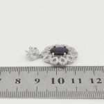 گردنبند یاقوت کبود الماس تراش نقره زنانه طرح آتریسا - Image 4