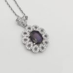 گردنبند یاقوت کبود الماس تراش نقره زنانه طرح آتریسا - Image 3