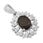 گردنبند یاقوت کبود الماس تراش نقره زنانه طرح دایانا