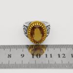 انگشتر الکساندریت الماس تراش نقره مردانه طرح تشرف - Image 5