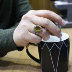 انگشتر الکساندریت الماس تراش نقره مردانه طرح تشرف - Image 4