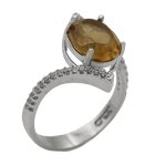 انگشتر الکساندریت الماس تراش نقره زنانه طرح فائزه