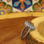 انگشتر الکساندریت الماس تراش نقره زنانه طرح مدینه - Image 3