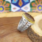 انگشتر الکساندریت الماس تراش نقره مردانه طرح جمال - Image 3