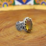 انگشتر الکساندریت الماس تراش نقره مردانه طرح خلیل - Image 2