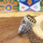 انگشتر الکساندریت الماس تراش نقره مردانه طرح خلیل - Image 3