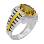 انگشتر الکساندریت الماس تراش نقره مردانه طرح فتاح