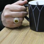 انگشتر الکساندریت الماس تراش نقره مردانه طرح بلال - Image 4