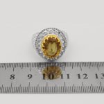 انگشتر الکساندریت الماس تراش نقره مردانه طرح بلال - Image 5