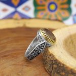 انگشتر الکساندریت الماس تراش نقره مردانه طرح نریمان - Image 3