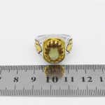 انگشتر الکساندریت الماس تراش نقره مردانه طرح مناره - Image 4