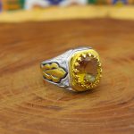 انگشتر الکساندریت الماس تراش نقره مردانه طرح مناره - Image 2