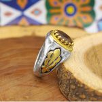 انگشتر الکساندریت الماس تراش نقره مردانه طرح مناره - Image 3