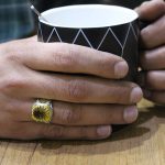 انگشتر الکساندریت الماس تراش نقره مردانه طرح مناره - Image 5