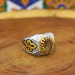 انگشتر الکساندریت الماس تراش نقره مردانه طرح صنوبر - Image 2