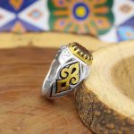 انگشتر الکساندریت الماس تراش نقره مردانه طرح صنوبر - Image 3