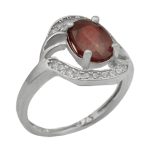 انگشتر گارنت نقره زنانه طرح نوبهار