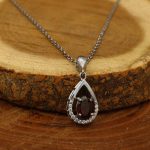 گردنبند گارنت الماس تراش نقره زنانه طرح مه لقا - Image 2