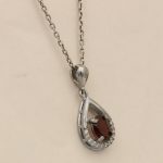 گردنبند گارنت الماس تراش نقره زنانه طرح مه لقا - Image 3