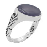 انگشتر عقیق کبود یمنی نقره مردانه طرح هشام