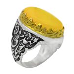 انگشتر شرف الشمس نقره مردانه طرح یامهدی (عج) یاحسین (ع)