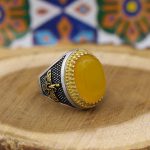 انگشتر شرف الشمس نقره مردانه طرح ذوالقرنین - Image 2