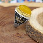 انگشتر شرف الشمس نقره مردانه طرح ذوالقرنین - Image 3