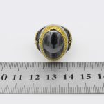 انگشتر حدید صینی نقره مردانه طرح فروهر +حکاکی‌‌‌ - Image 5