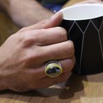 انگشتر حدید صینی نقره مردانه طرح فروهر +حکاکی‌‌‌ - Image 4