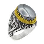 انگشتر حدید صینی نقره مردانه طرح ذوالفقار + حکاکی