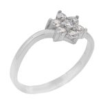 حلقه نقره دخترانه طرح نیلوفر