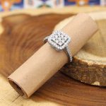 حلقه تک نگین نقره زنانه طرح نگین - Image 3